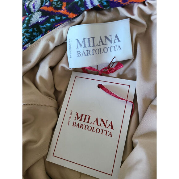 Milana Bartolotta Multicolor Floral Long Sleeve Mini Dress Size Small NWT - Picture 3 of 7